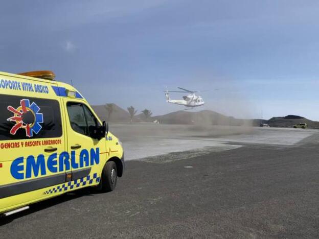 Recatan en helicóptero a una senderista en Tinajo