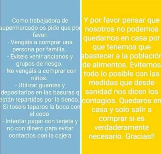 Los empleados de los super piden comprensión