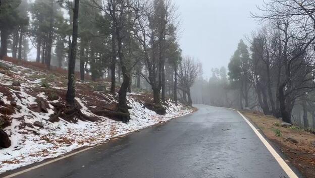 Cierre de carreteras por heladas en Gran Canaria