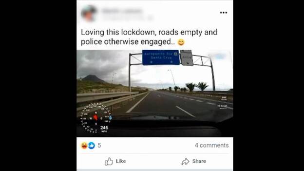 Investigado por circular a más de 260 km/h por la autopista del sur (Tenerife)