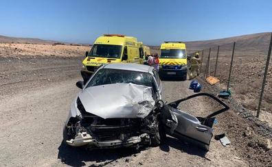 Dos heridos en una colisión frontal en Fuerteventura