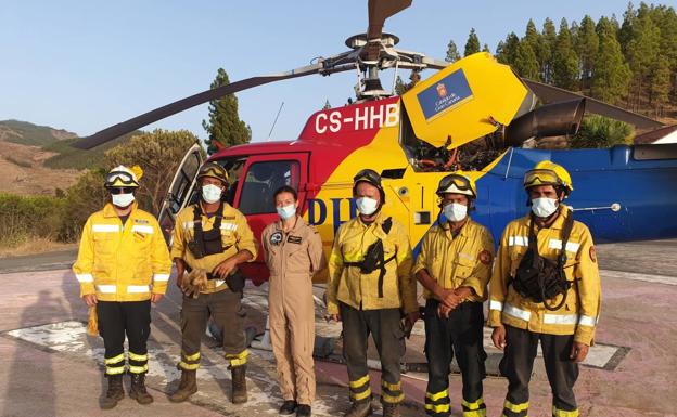 El equipo de extinción de incendios del Cabildo de Gran Canaria regresa de La Palma