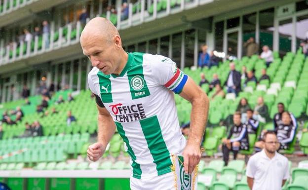 Arjen Robben, durante un partido con el Groningen. /Groningen