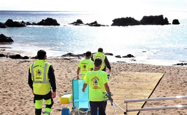 Material para personas con poca movilidad en las playas de Tías