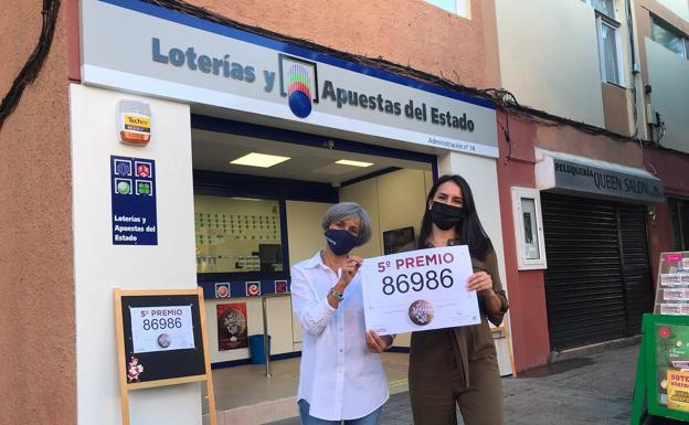 Vendido un décimo del 86986 en la administración 14 de Escaleritas