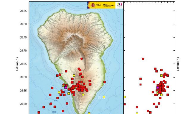 Detectados 281 terremotos en el volcán Cumbre Vieja, en La Palma