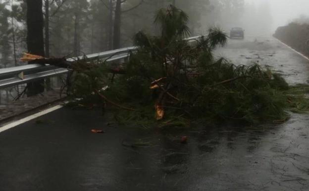 Filomena deja desprendimientos en la carretera entre Temisas y Santa Lucía