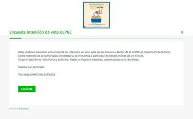 La Junta Electoral Central de la ULPGC alerta de una encuesta fraudulenta de intención de voto