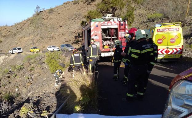 Se sale de la carretera y cae por un barranquillo en Guía de Isora