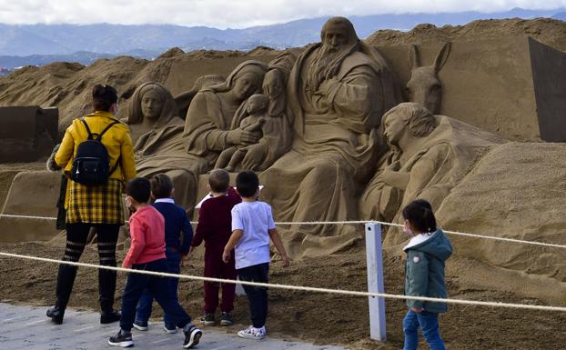 El belén de arena de Las Canteras superó en visitas al Prado y al Guggenheim
