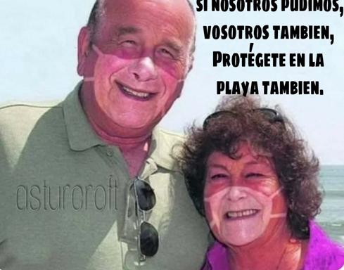 Humor por el uso de la mascarilla en la playa