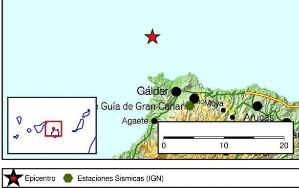 Seísmo de 2,1 grados frente a la costa de Gáldar