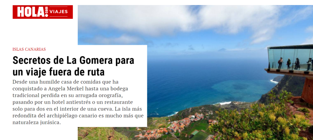 La revista '¡Hola!' muestra los secretos de La Gomera como destino turístico