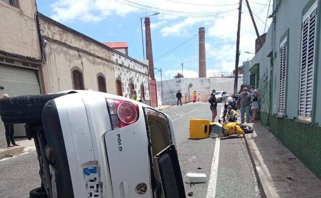 Herido tras caer de su moto en Arucas