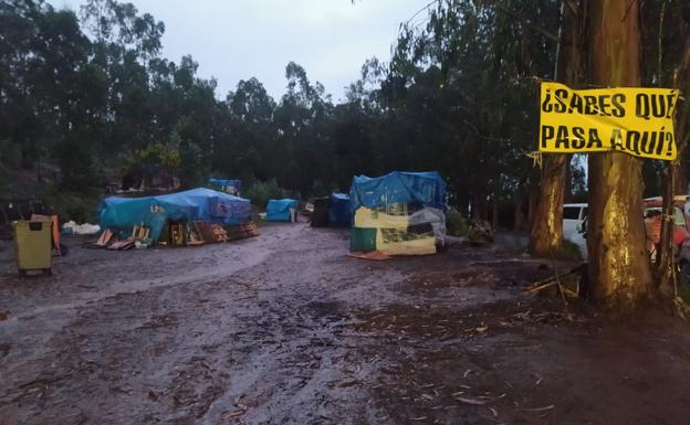 El campamento de Las Raíces vuelve a inundarse con la lluvia de los últimos días