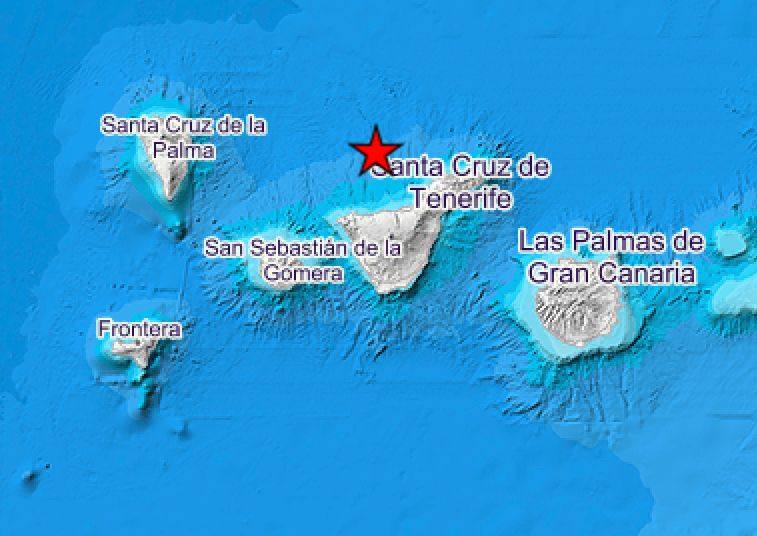 Seísmo de 2.5 grados al norte de Tenerife
