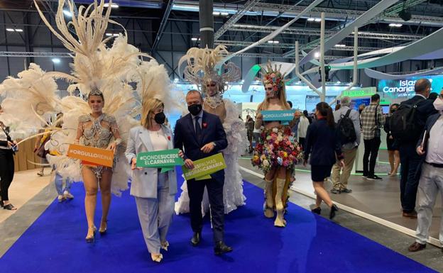 Minerva Hernández y drag Sethlas presentan el carnaval en Fitur