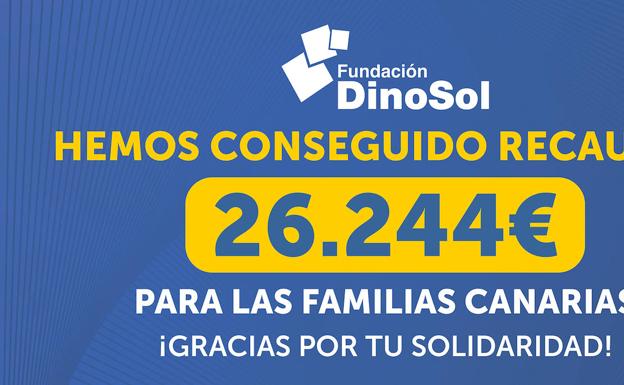 Fundación DinoSol e HiperDino consiguen recaudar 26.244 euros para las familias canarias
