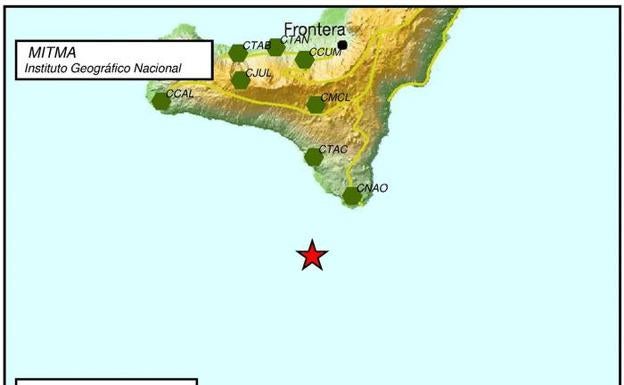 Seísmo de 2,1 grados al suroeste de El Hierro