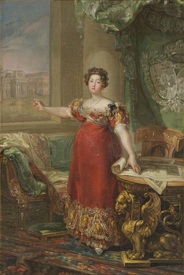 María Isabel de Braganza como fundadora del Museo del Prado (boceto) Bernardo López Museo Nacional del Prado.