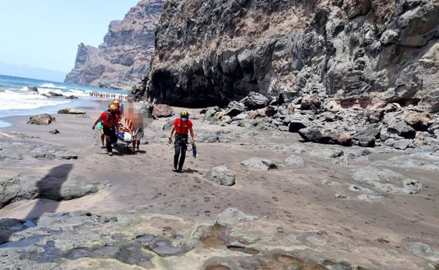 Herida tras un desprendimiento en Güigüí