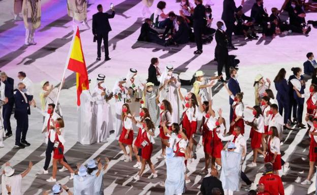 Así desfilaron los españoles en la inauguración de los Juegos Olímpicos de Tokio
