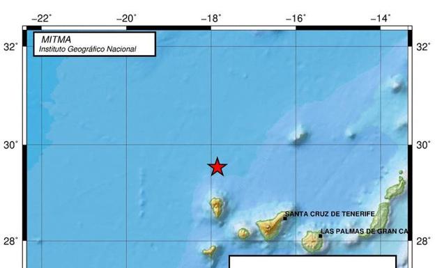 Seísmo de 2,6 grados al norte de La Palma
