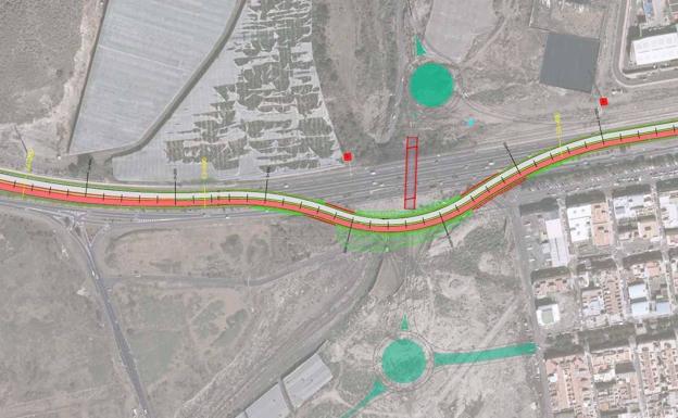 Las obras del tercer carril de la TF-1 en Oroteanda obligan a desviar el tronco de la autopista dos noches