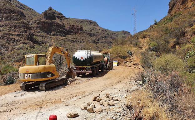Turcón denuncia la pavimentación de un camino en Guayadeque en suelo protegido