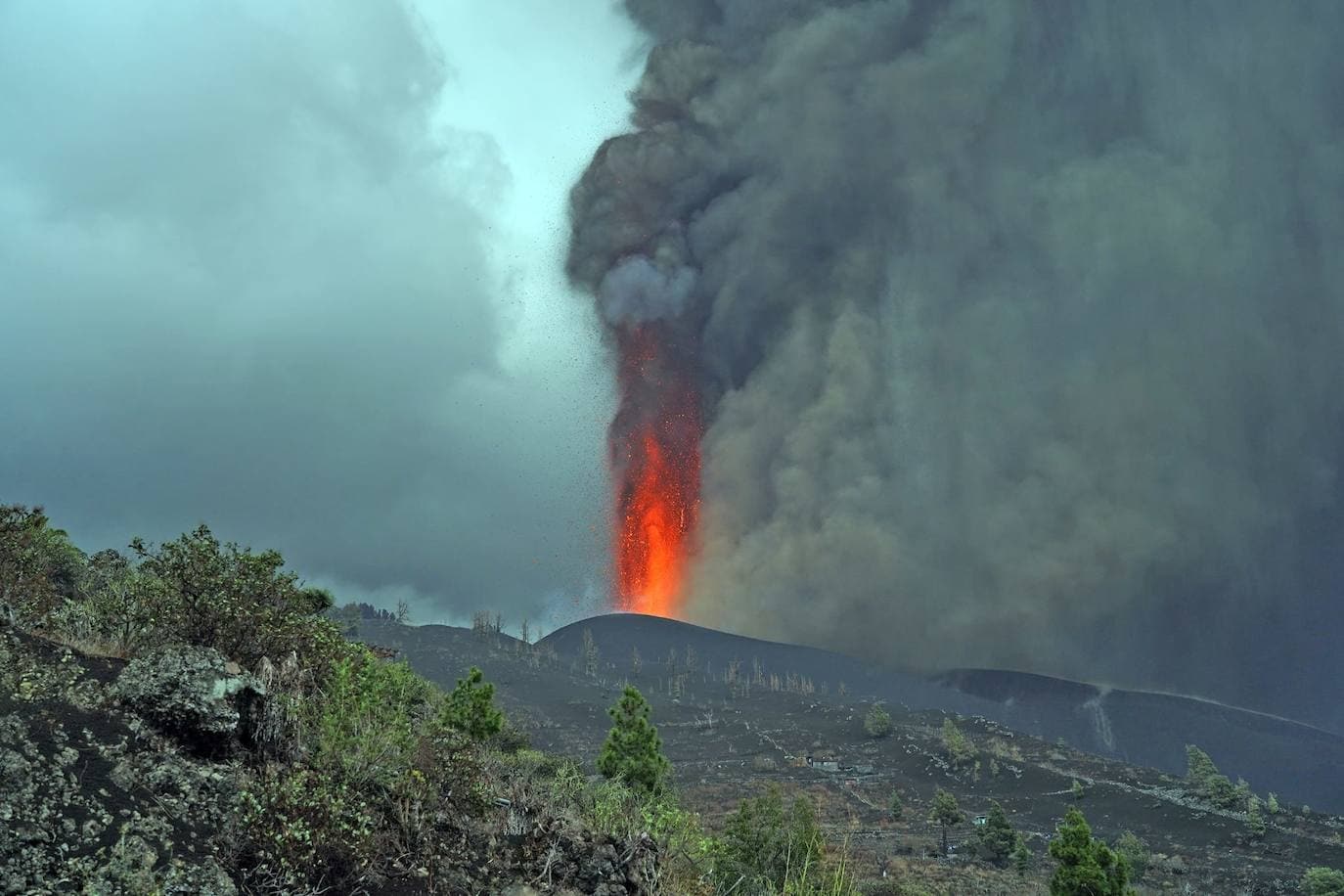 Aemet ve muy poco probable lluvia ácida en Canarias por el volcán
