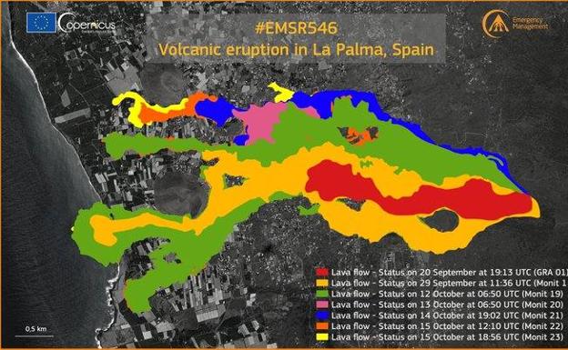 Las edificaciones destruidas por la lava se elevan ya a 1.835