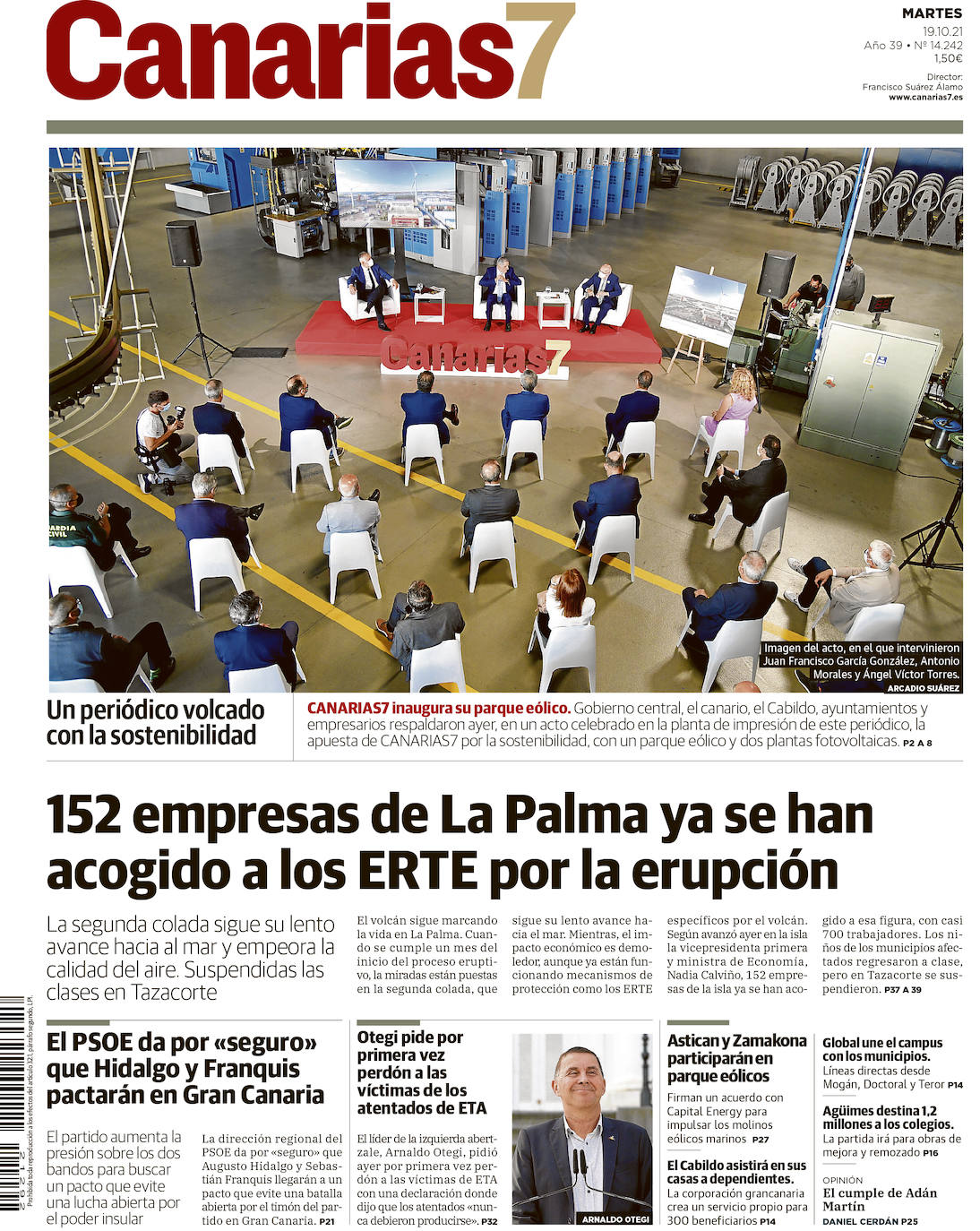 Portada de CANARIAS7 de este martes 19 de octubre