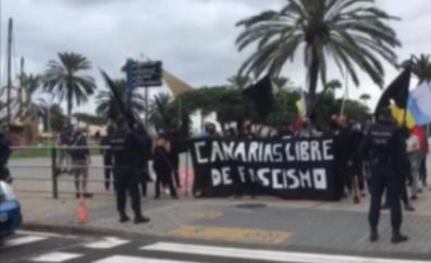 Protesta en la capital grancanaria contra el discurso de Abascal sobre la inmigración