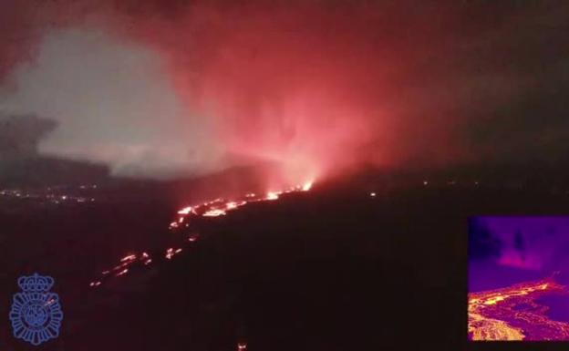 Vídeo. Así se ve la zona de erupción de La Palma, a vista de dron