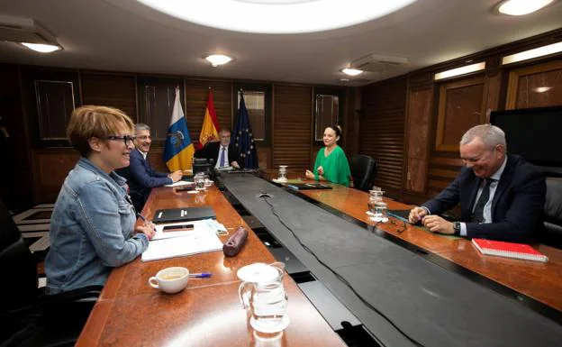 Imagen de archivo de una sesión del Consejo de Gobierno canario, presidida por su titular, Ángel Víctor Torres. / EFE
