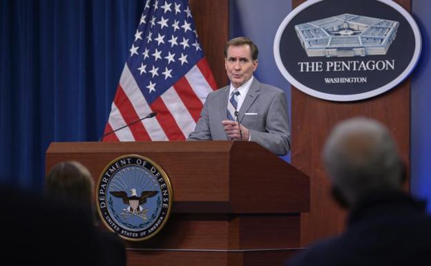 El secretario de prensa del Pentágono, John Kirby, en una conferencia de prensa 