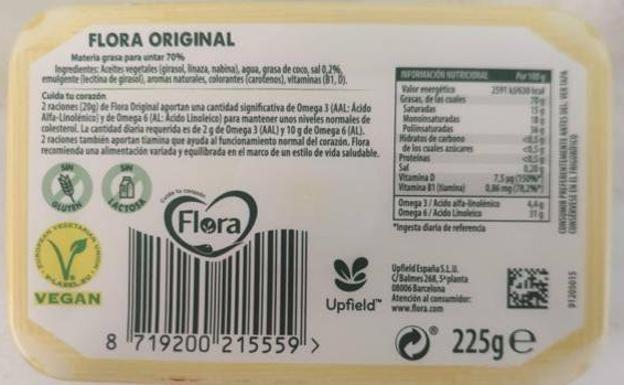 Sanidad lanza una alerta alimentaria por la presencia de leche en una popular margarina