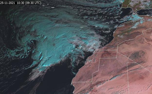 Llueve con intensidad en La Palma con la llegada de la borrasca a Canarias
