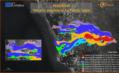 Copernicus cifra en 2.695 edificaciones y 1.094 las hectáreas afectadas por la lava