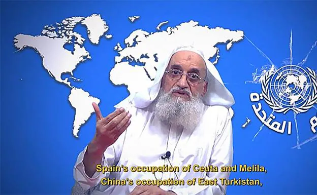 Ayman al-Zawahiri durante su discurso difundido el pasado 24 de noviembre en el que menciona la «ocupación» de Ceuta y Melilla.