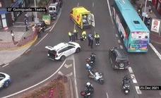 Atropello de un motociclista junto al Teatro Pérez Galdós