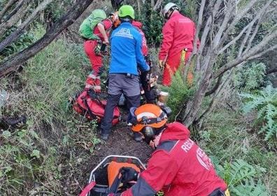 Una senderista herida al sufrir una caída en Vallehermoso