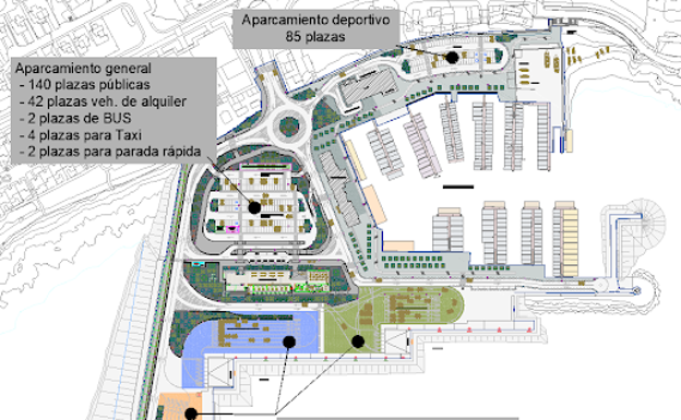 Dos aparcamientos en el muelle de Playa Blanca