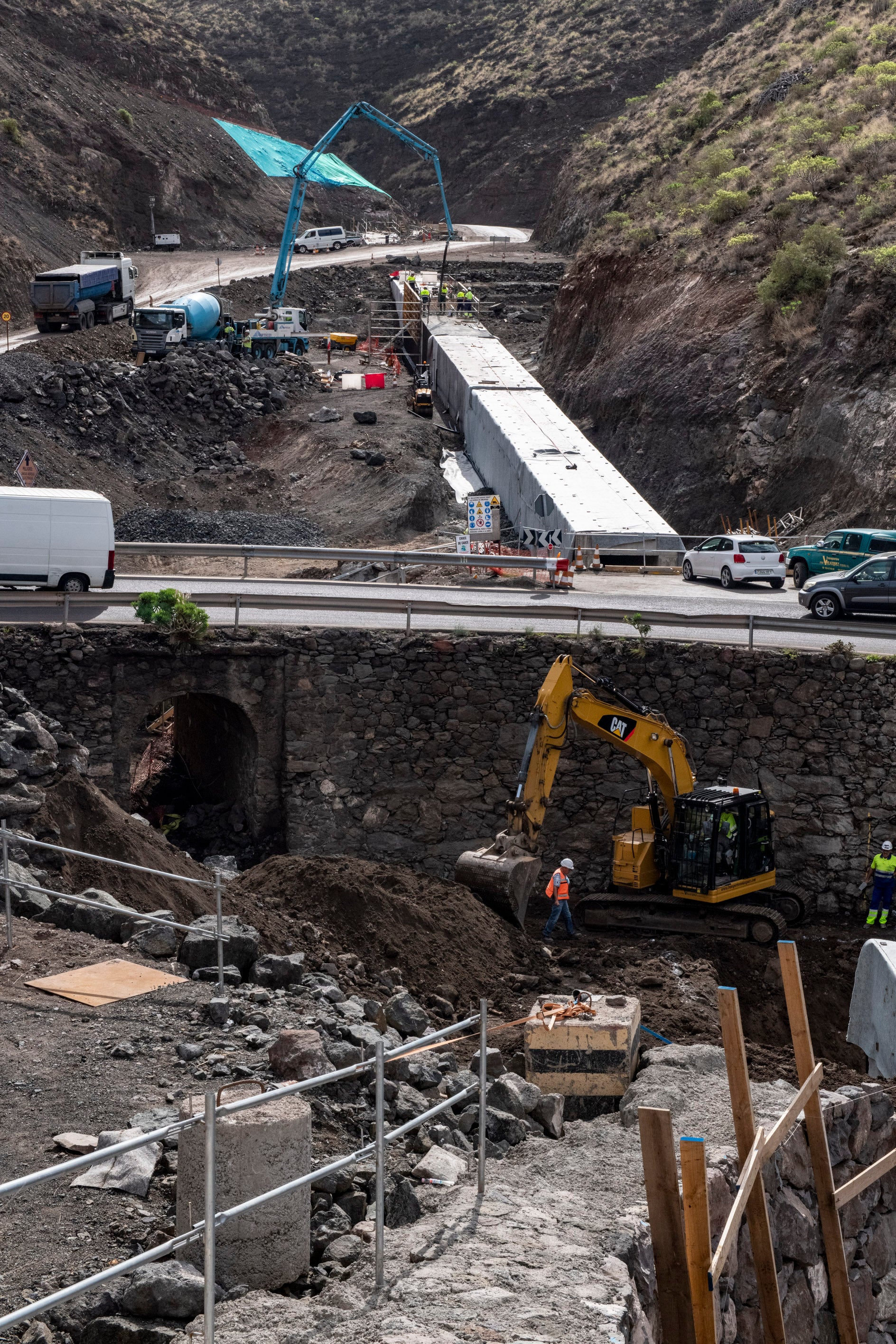 Obras en los túneles del Risco de Faneque