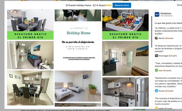 Una vivienda vacacional en Gran Canaria rechaza a canarios