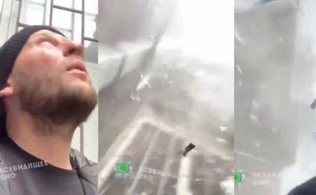 Vídeo: Un soldado graba el impacto de un misil ruso a poco metros