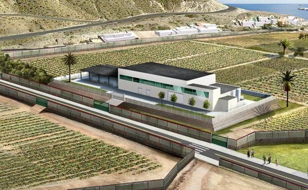 Recreación de la planta desaladora de la central hidroeléctrica que se empieza a construir en El Pajar. /C7