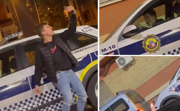 Se sube borracho a un coche de la Policía para hacerse un 'selfie' y lo acaba estrellando