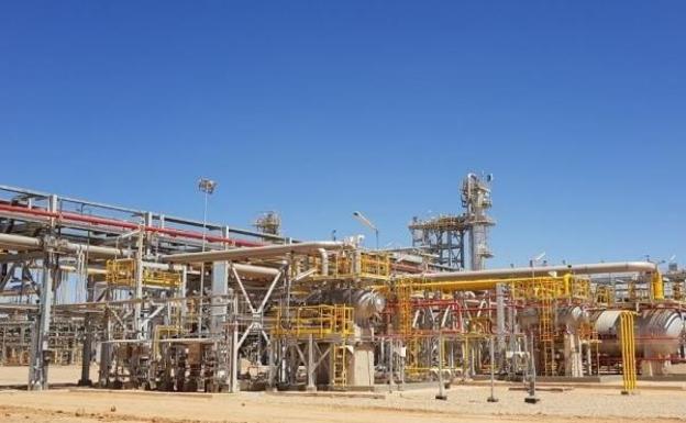 Un campo de extracción de gas en Argelia.