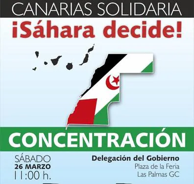 Concentración solidaria con el pueblo saharaui en la capital grancanaria